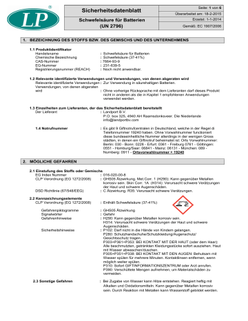 SDS Format | Manualzz