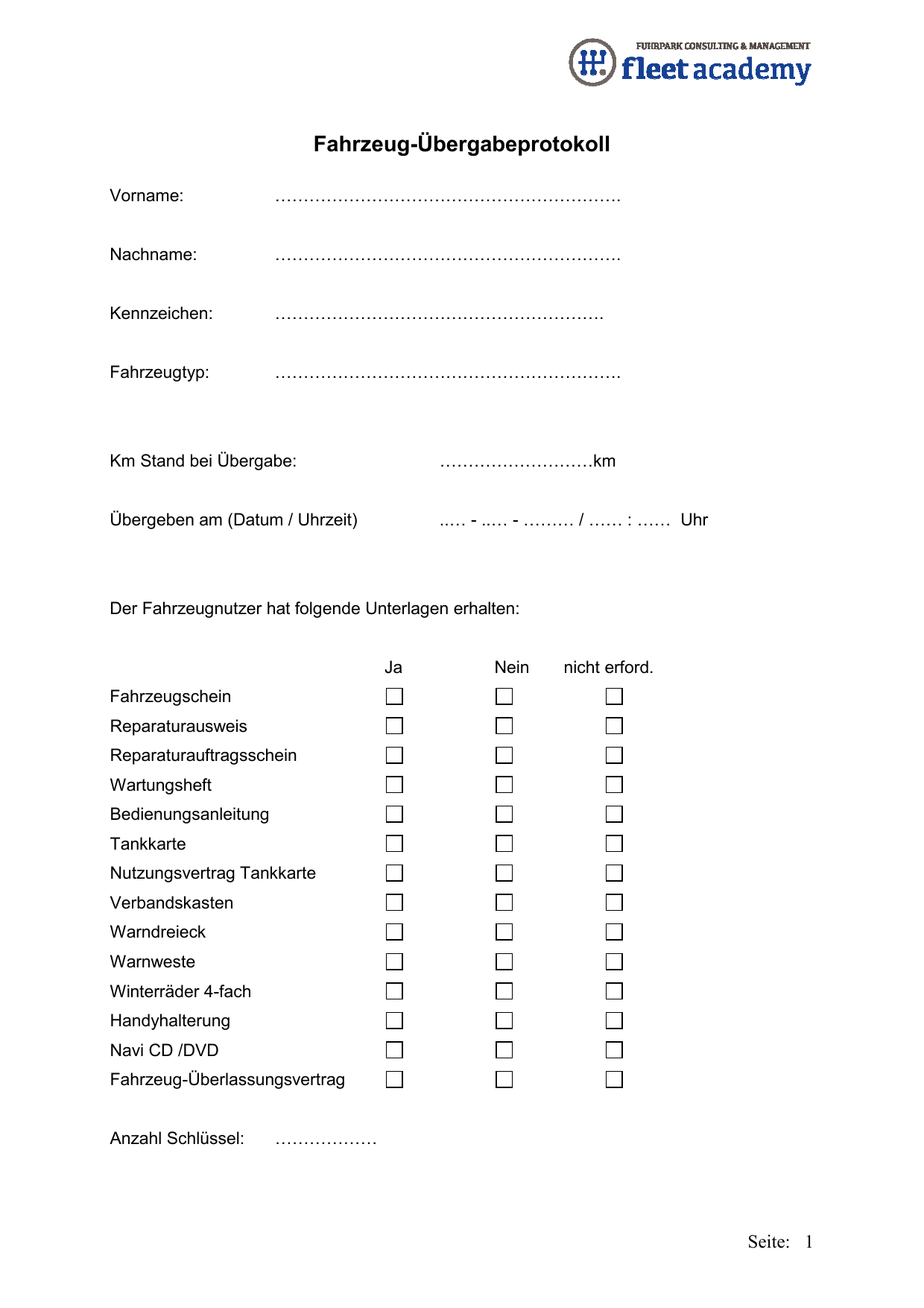 Fahrzeug Ubergabeprotokoll Manualzz