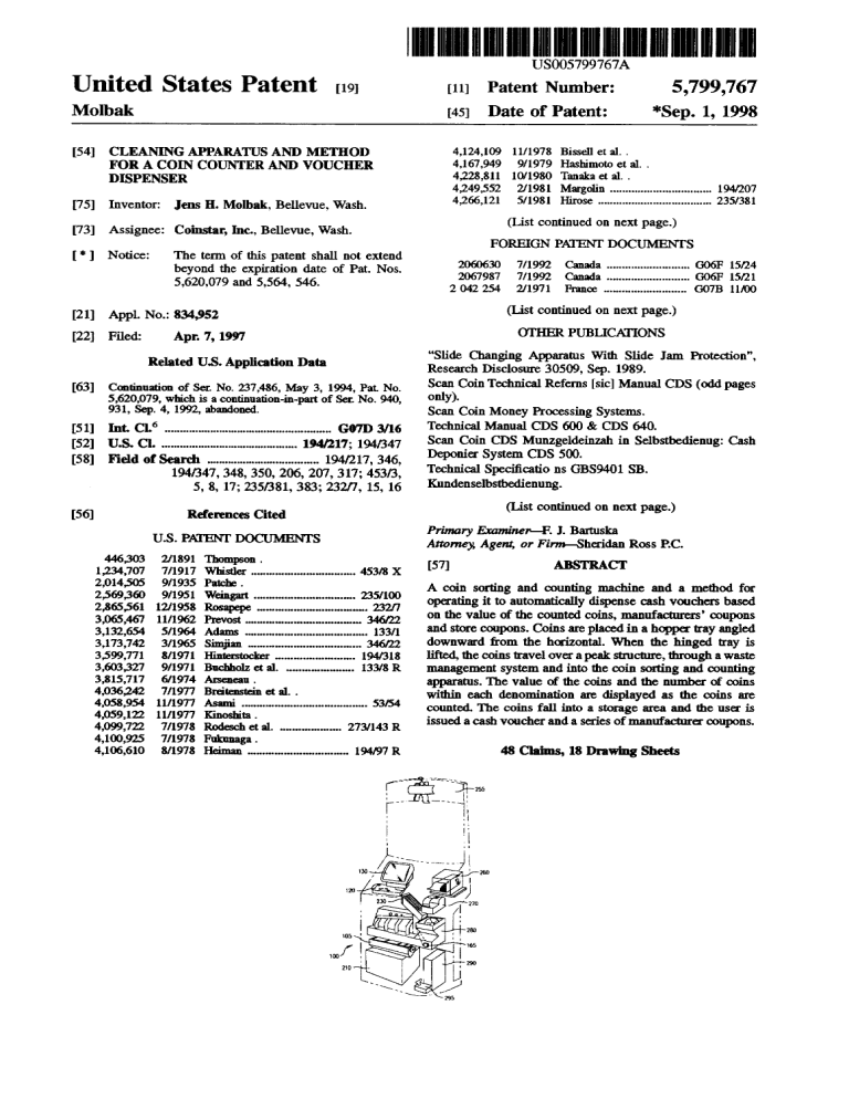 Cleaning Apparatus And Method For A Coin Counter And Voucher Manualzz