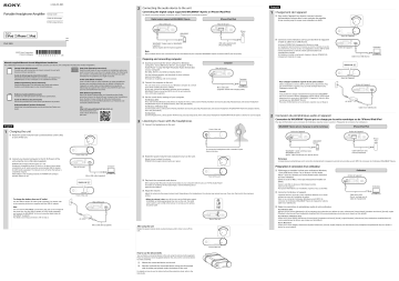 Sony PHA-1A Startup Guide | Manualzz