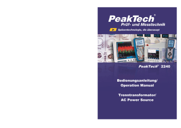 PeakTech 2240 Operation Manual | Manualzz