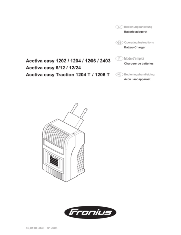 Fronius Acctiva Easy 1204 Operation Manual | Manualzz