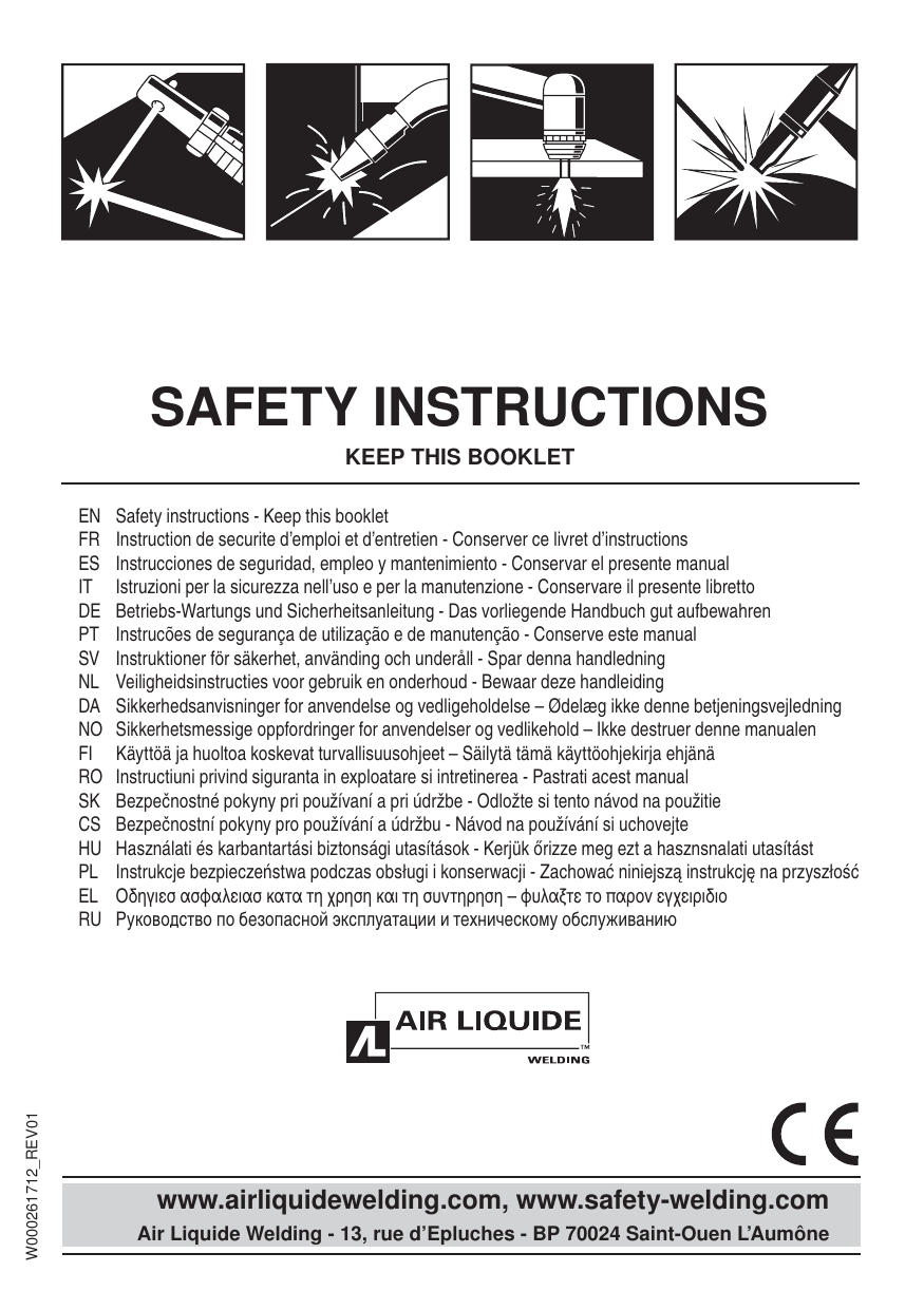SAFETY INSTRUCTIONS Air Liquide Welding Manualzz