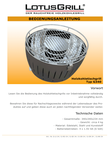 LotusGrill rauchfreier Holzkohlegrill Pflaumenlila G-LI-34 LotusGrill rauchfreier Holzkohlegrill Pflaumenlila G-LI-34