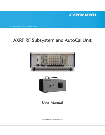 AXRF RF Subsystem & AutoCal Unit User Manual | Manualzz