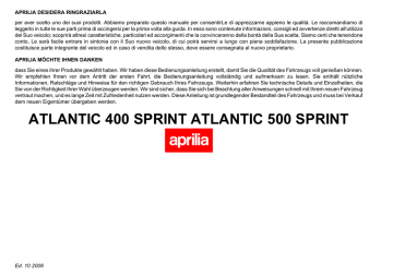 ATLANTIC 400 SPRINT ATLANTIC 500 SPRINT | Manualzz