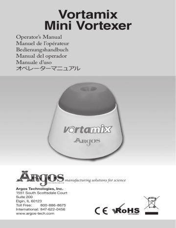 Mini Vortexer V0000, V1000 Operator's Manual | Manualzz