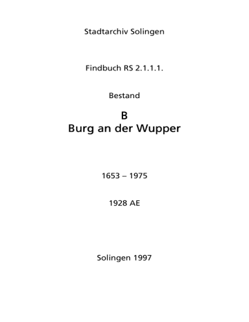 B Burg An Der Wupper 1653 1975 Manualzz