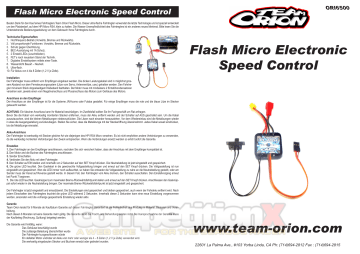 Team Orion Flash Micro ESC Manual | Manualzz