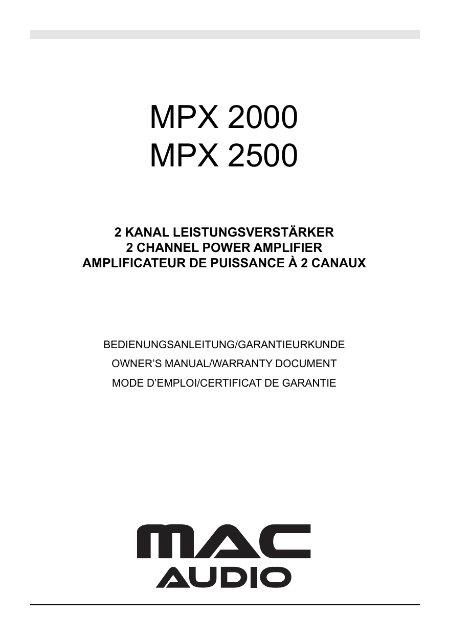 Mpx 4000 mac усилитель схема