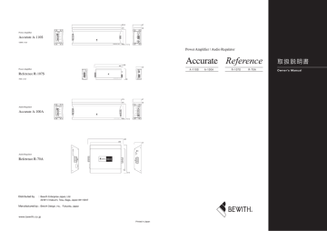 BEWITH Accurate A-110S, Reference R-107S, A-100A and R-70A Owner's Manual |  Manualzz