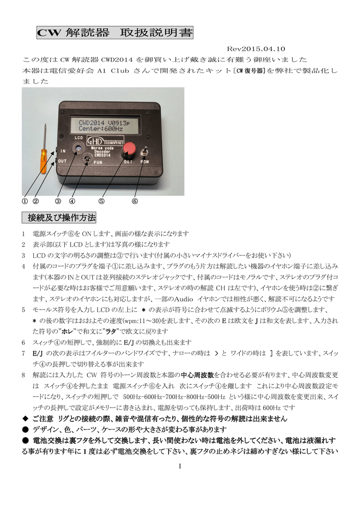 GHD ピコモールス NHC-05G 受信練習機