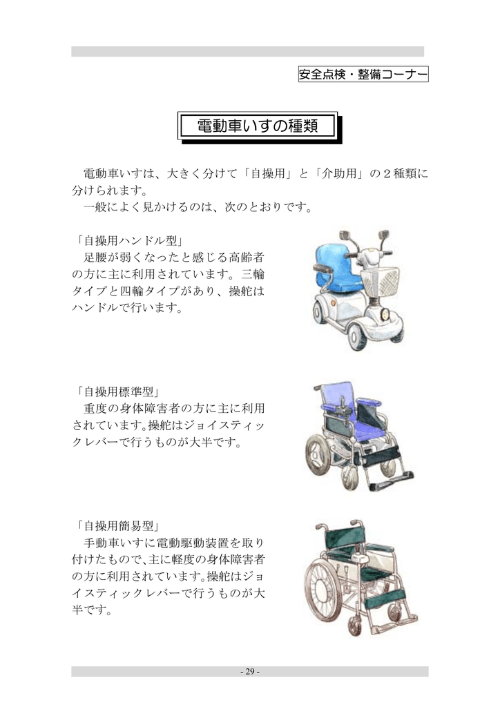 安全点検整備 電動車いすの安全利用に関するマニュアル 利用 Manualzz