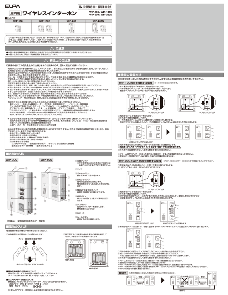 取扱説明書 Wip 100 Manualzz