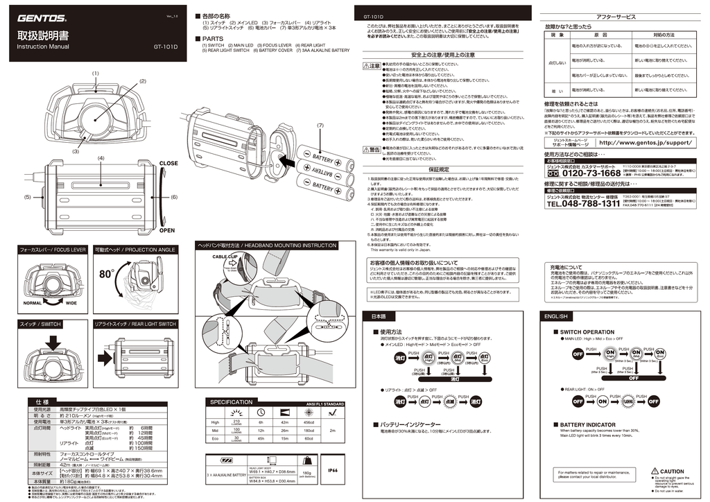 取扱説明書 Gentos Manualzz