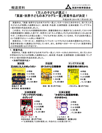 1万人の子どもが選ぶ 箕面 世界子どもの本アカデミー賞 受賞作品 Manualzz