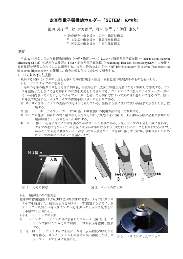 走査型電子顕微鏡ホルダー Setem の性能 Manualzz