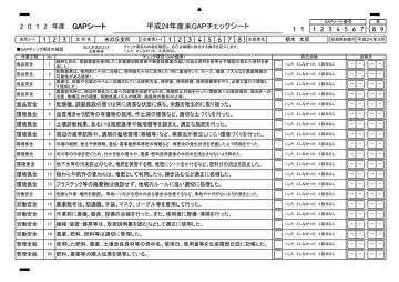 年産 Gapシート 平成24年産米gapチェックシート Manualzz
