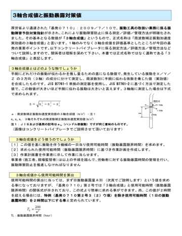 3軸合成値と振動暴露対策値について Manualzz