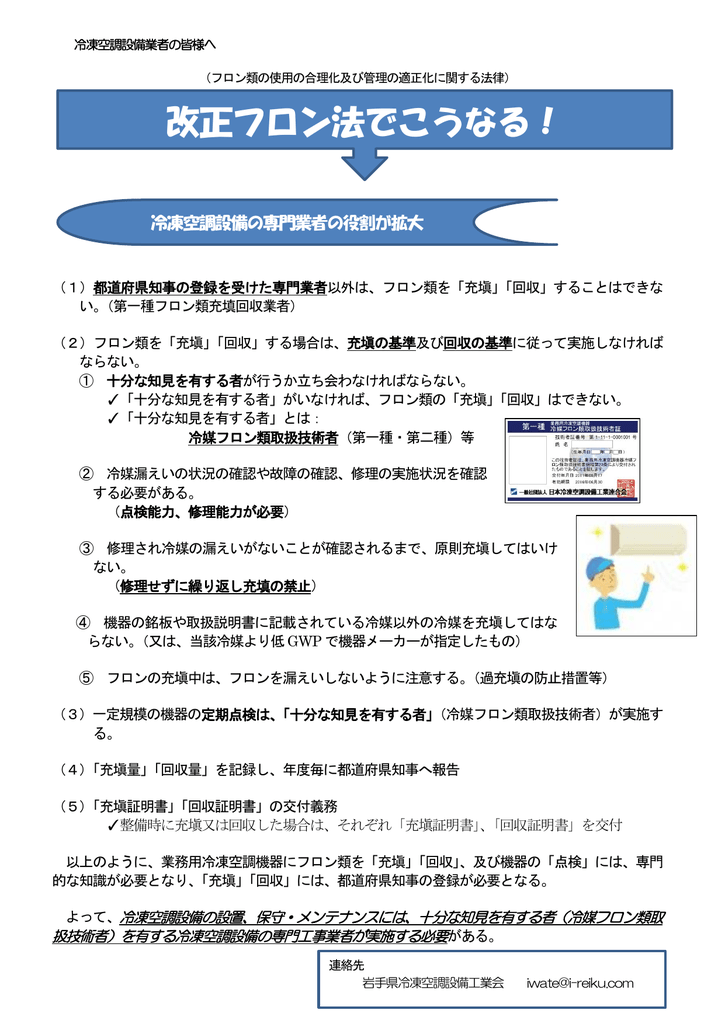 改正フロン法でこうなる 岩手県冷凍空調設備工業会 Manualzz