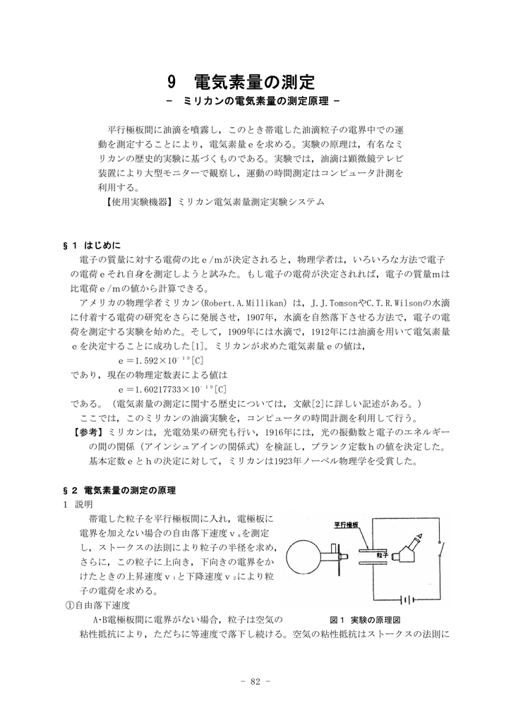 9 電気素量の測定 Manualzz