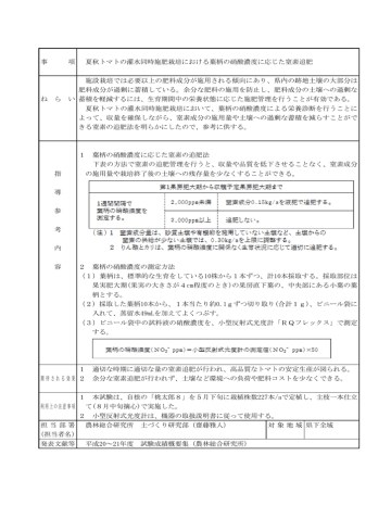 夏秋トマトの灌水同時施肥栽培における葉柄の硝酸濃度に応じた窒素追肥 Manualzz