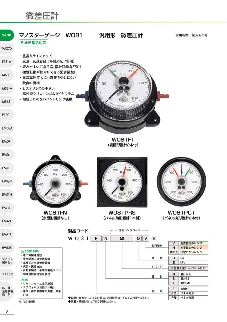 マノスター WO81 パネル丸形 20kPa WO81PCT20E (株)山本電機製作所 (メーカー取寄) その他DIY、業務、産業用品