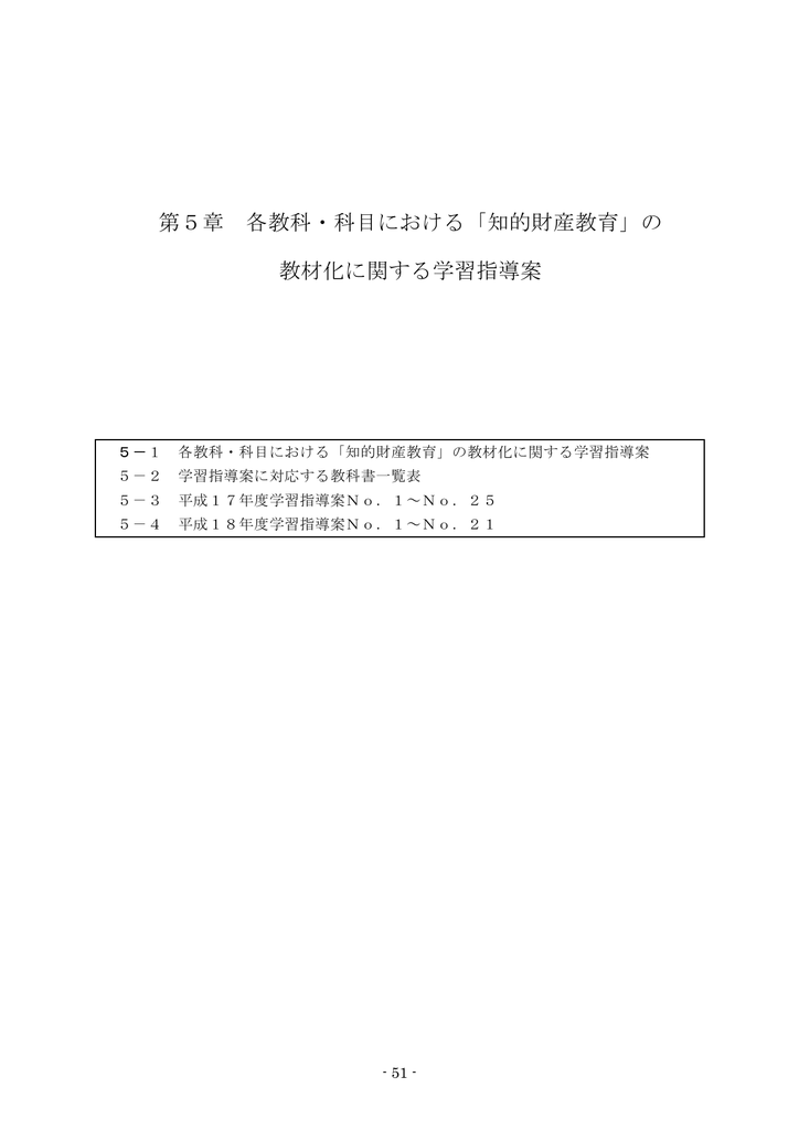 第5章 各教科 科目における 知的財産教育 の 教材化に関する学習指導案 Manualzz