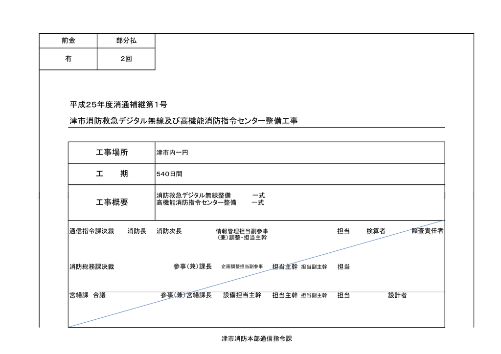 工事概要 平成25年度消通補継第1号 津市消防救急デジタル無線及び Manualzz