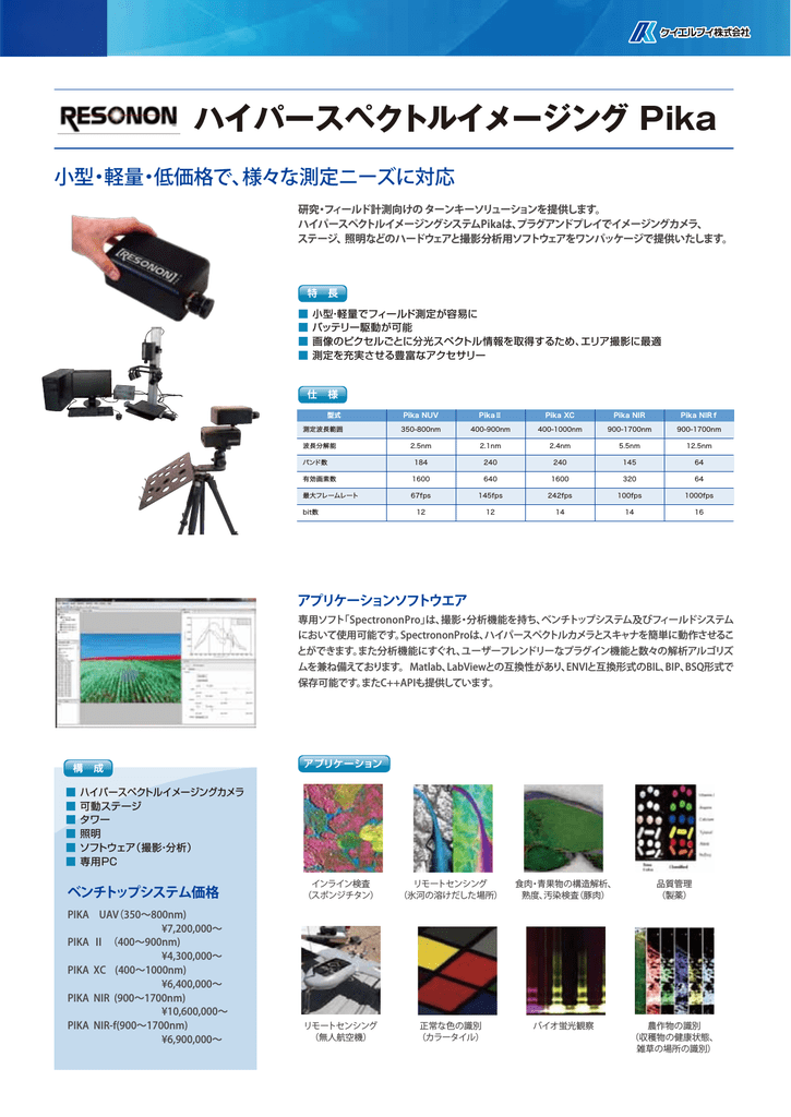 ハイパースペクトルイメージング Pika Manualzz