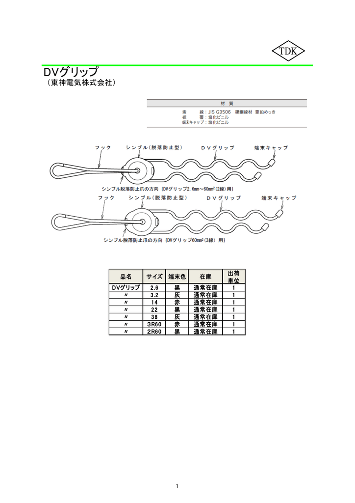 DVグリップ - 東神電材株式会社 | Manualzz