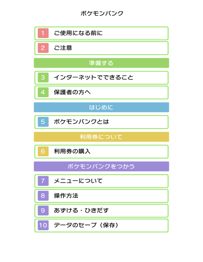 ポケモンバンク 1 ご使用になる前に 2 ご注意 準備する 3 Manualzz