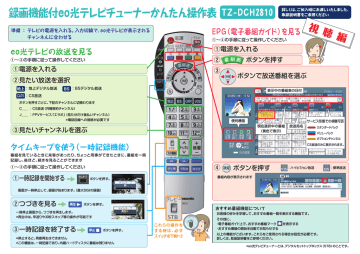 Eo光テレビチューナーかんたん操作表 Tz Manualzz