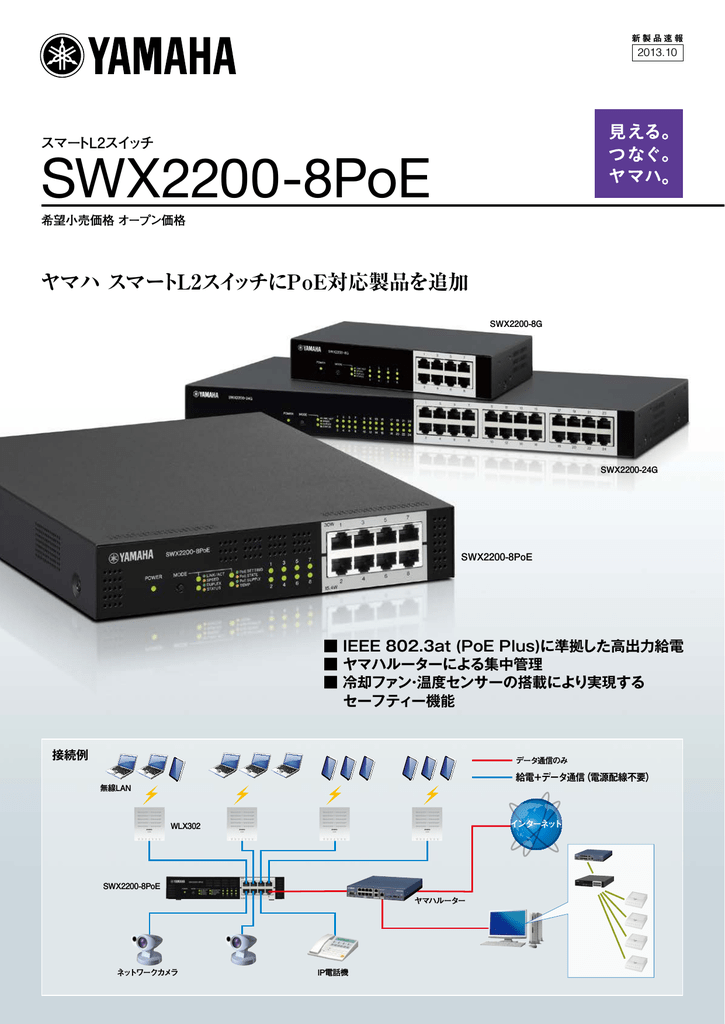 【新品】SWX2200-8PoE スマートL2スイッチ　ルーター