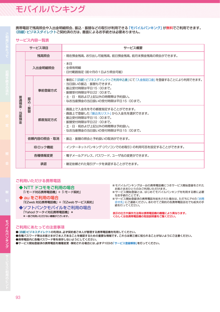 モバイルバンキング Manualzz