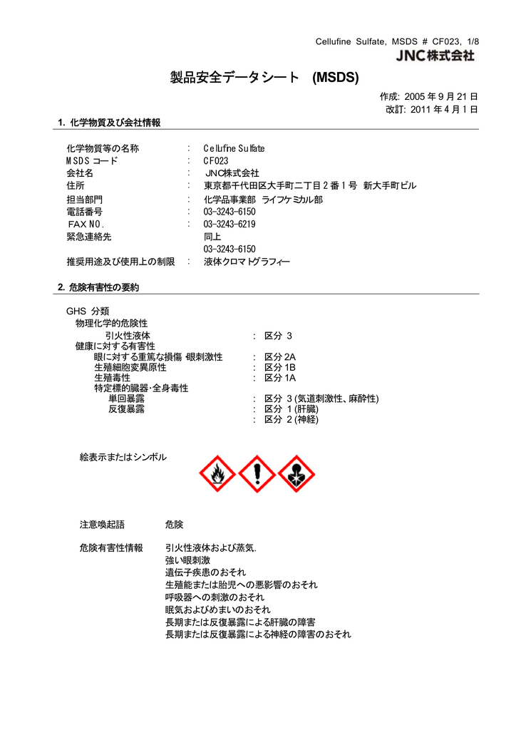 製品安全データシート Msds Manualzz