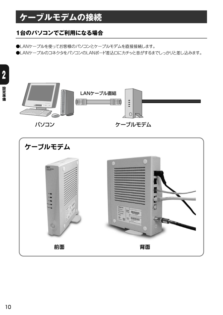 ケーブルモデムの接続 Manualzz