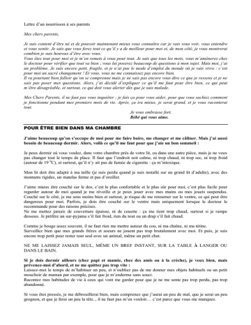 Pediatrie Lettre De Nourrisson A Ses Parents Manualzz