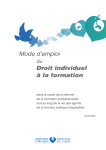 Droit individuel &agrave; la formation Mode d'emploi