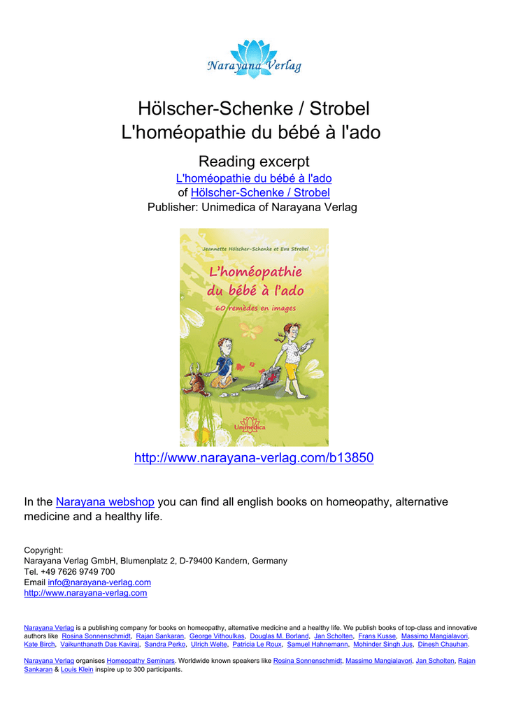 L Homeopathie Du Bebe A L Ado Manualzz