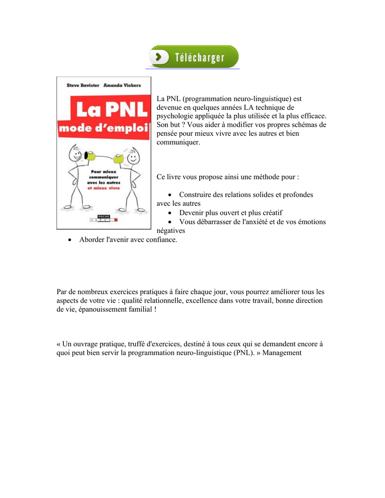 La Pnl Mode D Emploi Manualzz