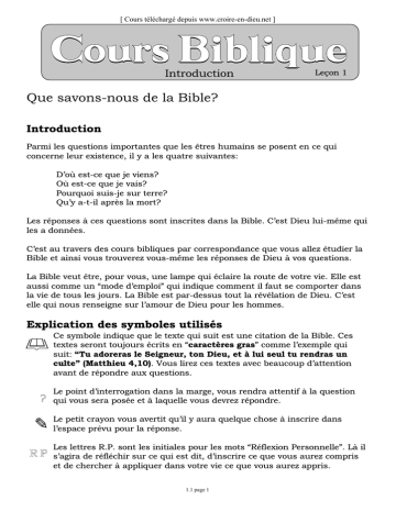 Cours Biblique Par Correspondance Manualzz Cours Biblique Par Correspondance Manualzz