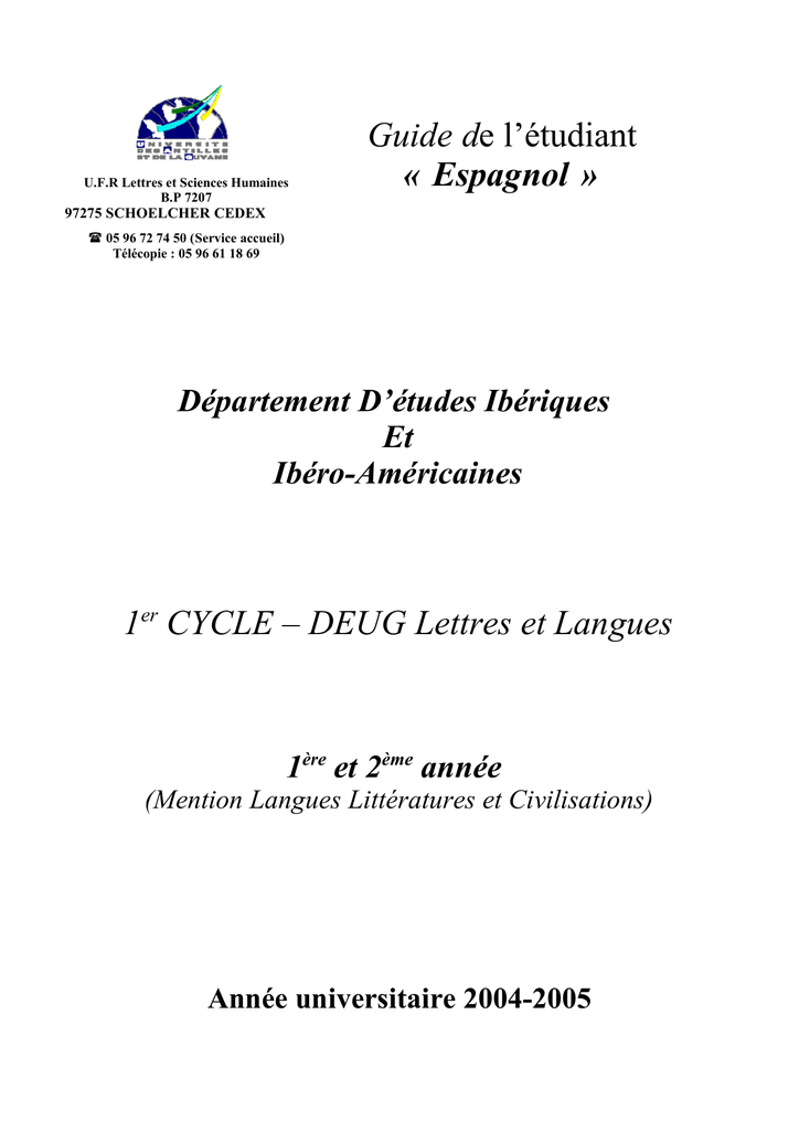 Deug Services Université Des Antilles Et De La Guyane - 