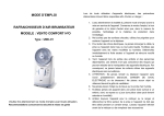 Rafra&icirc;chisseur d'air VENTO COMFORT H&sup2;O - Mode d'emploi