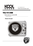 KOOL SOUND TDJ-10 USB Mode d'emploi