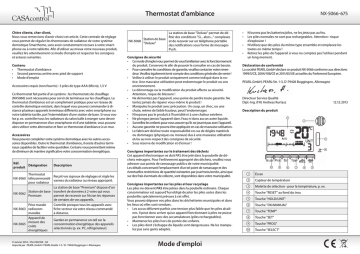 Thermostat d`ambiance Mode d`emploi | Manualzz