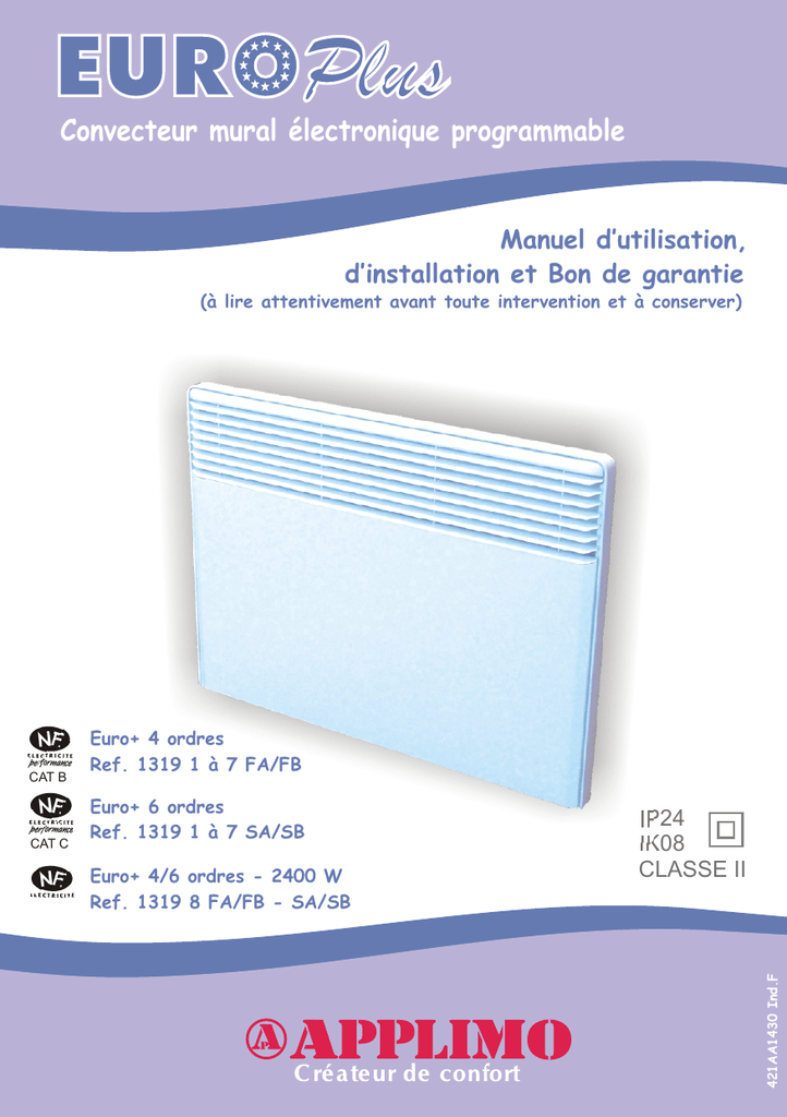 Notice Applimo Euro Plus 4 Ordres Manualzz