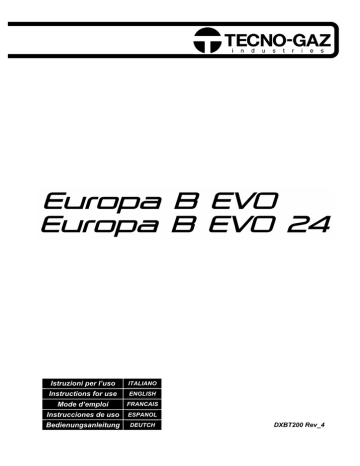 Tecno-gaz Europa B evo Instructions for use | Manualzz