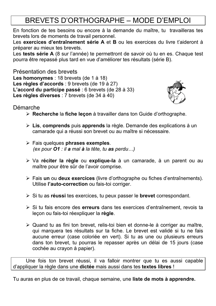 Travail De Certificat A Corriger Fautes D'orthographes