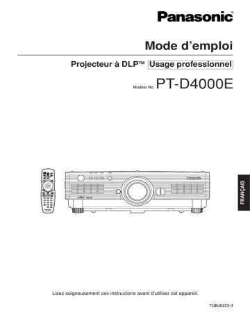 Panasonic PT-D4000E Manuel du propriétaire | Manualzz